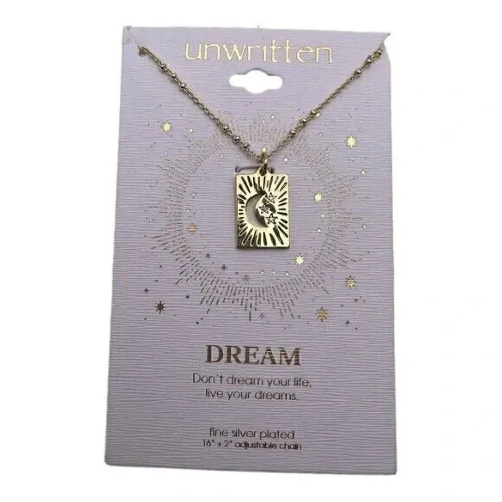 Unwritten Gold Flash-Plated Moon Star Gold Dream Necklace New